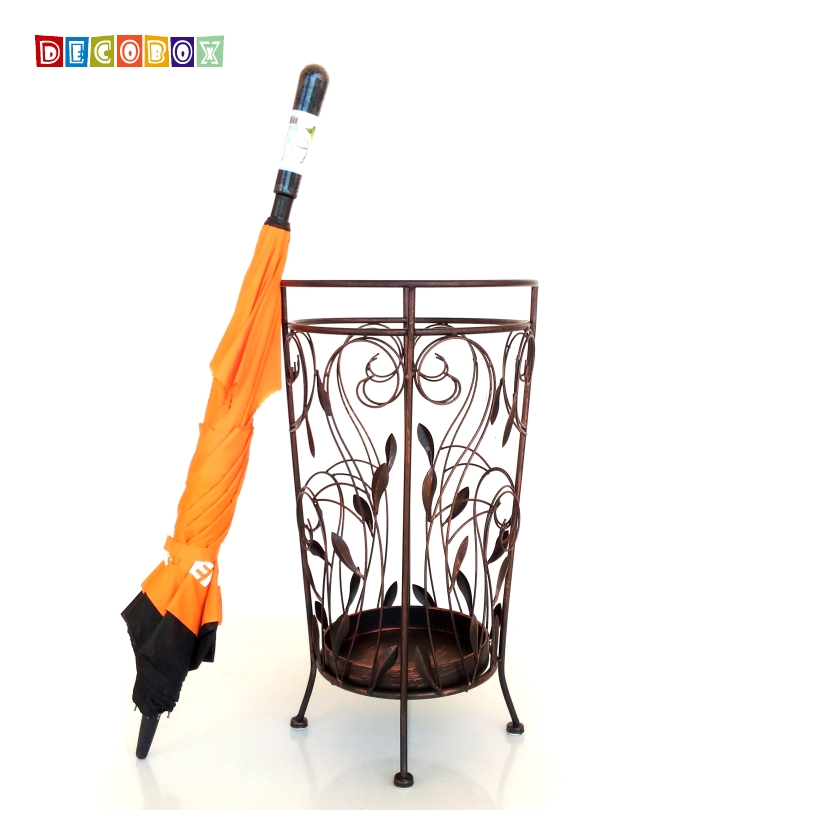 DecoBox藤舞圓形紅銅萬用傘桶(傘架,紙簍,收納桶,花盆套,陽傘,下雨)
