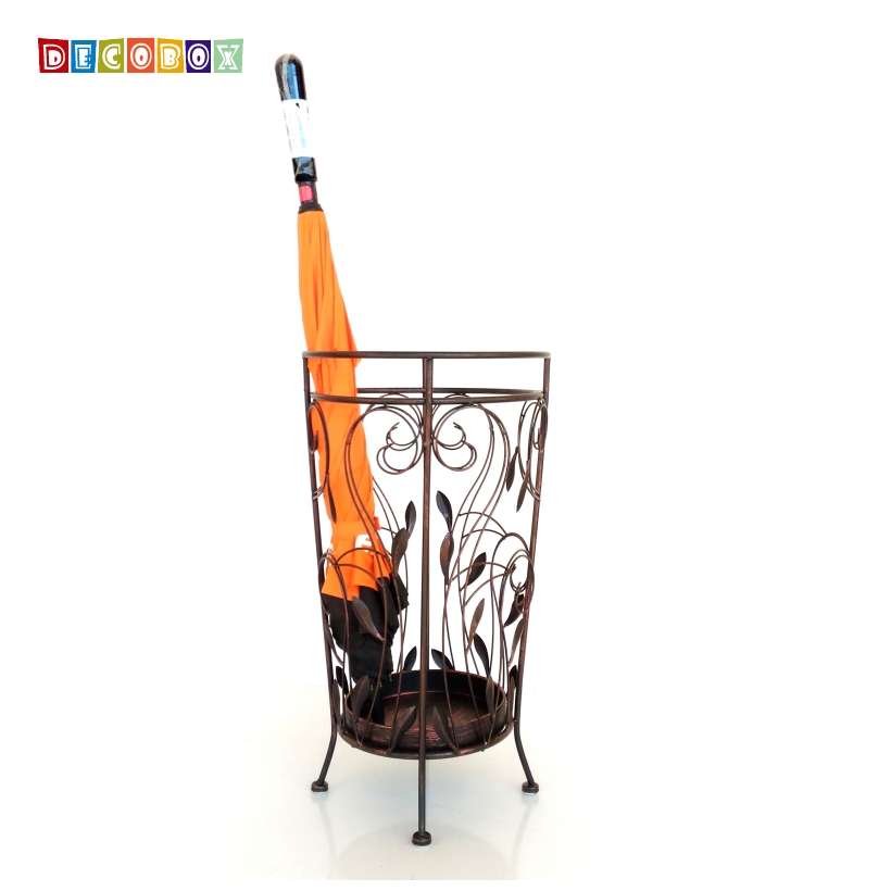 DecoBox藤舞圓形紅銅萬用傘桶(傘架,紙簍,收納桶,花盆套,陽傘,下雨)