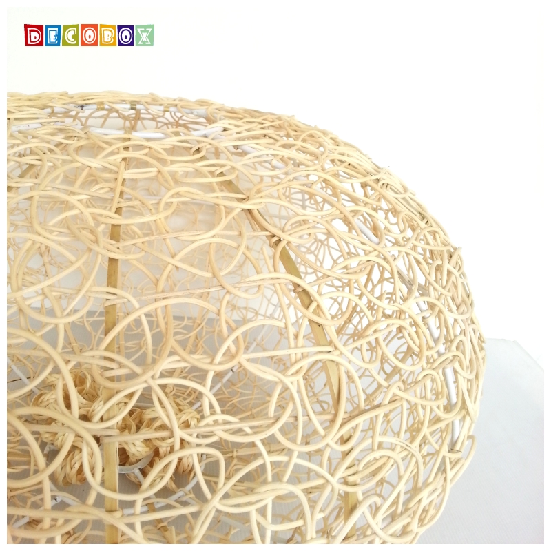 DecoBox維多利亞米白色藤編燈罩(直徑46公分)-不含燈泡,線材,宴王
